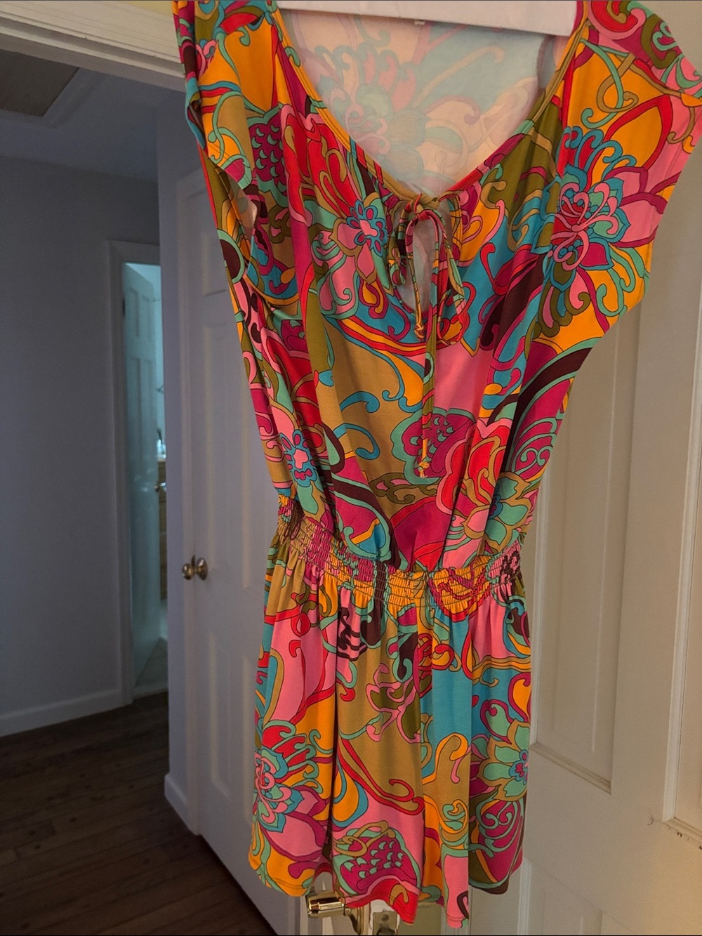 Trina Turk Pink, Yellow & Turquoise Floral Mini Dress